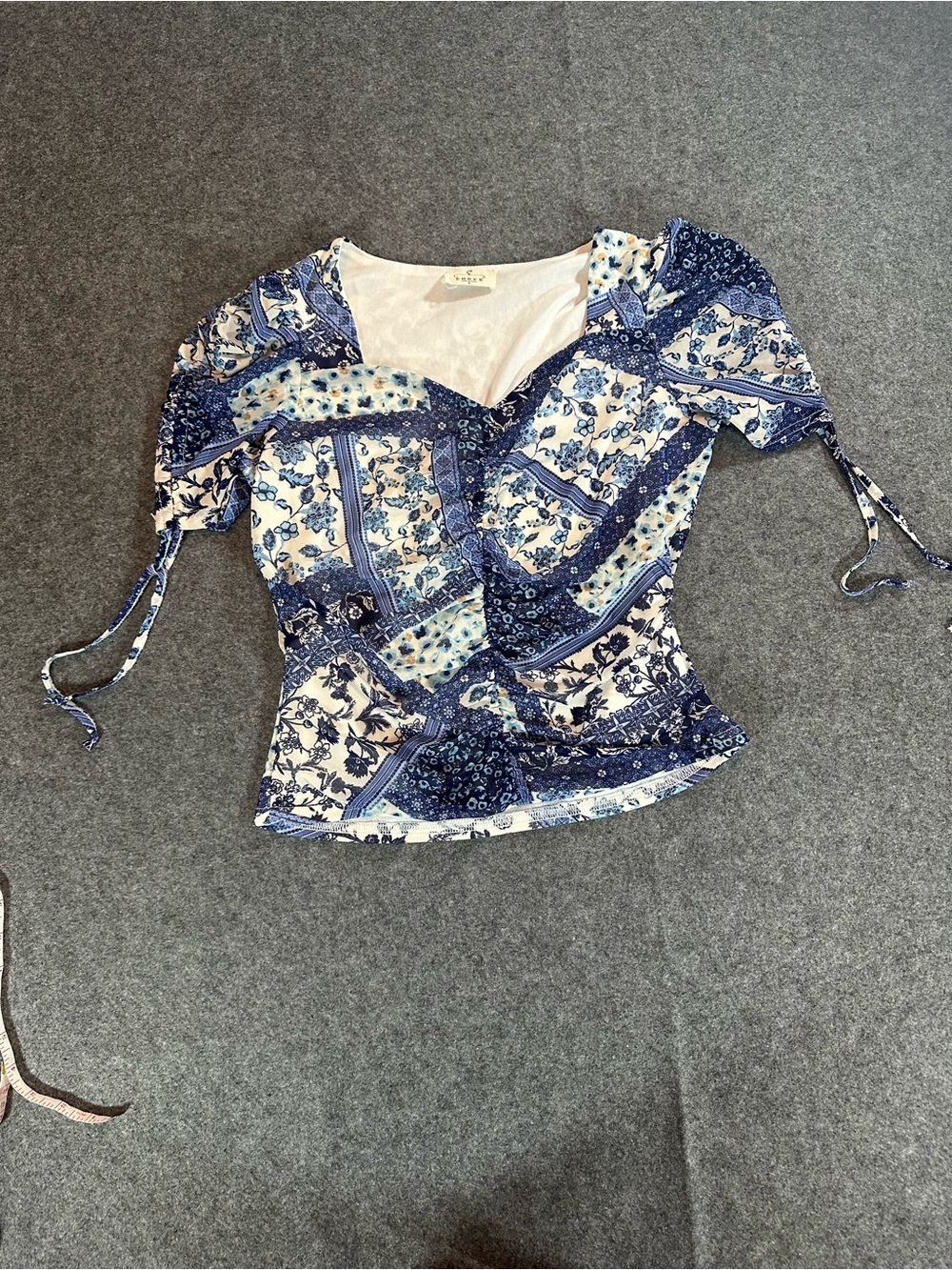 Trendy Ember Blue Patchwork top